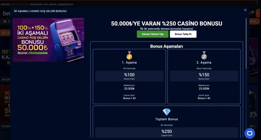 BetOffice Casino Hoşgeldin